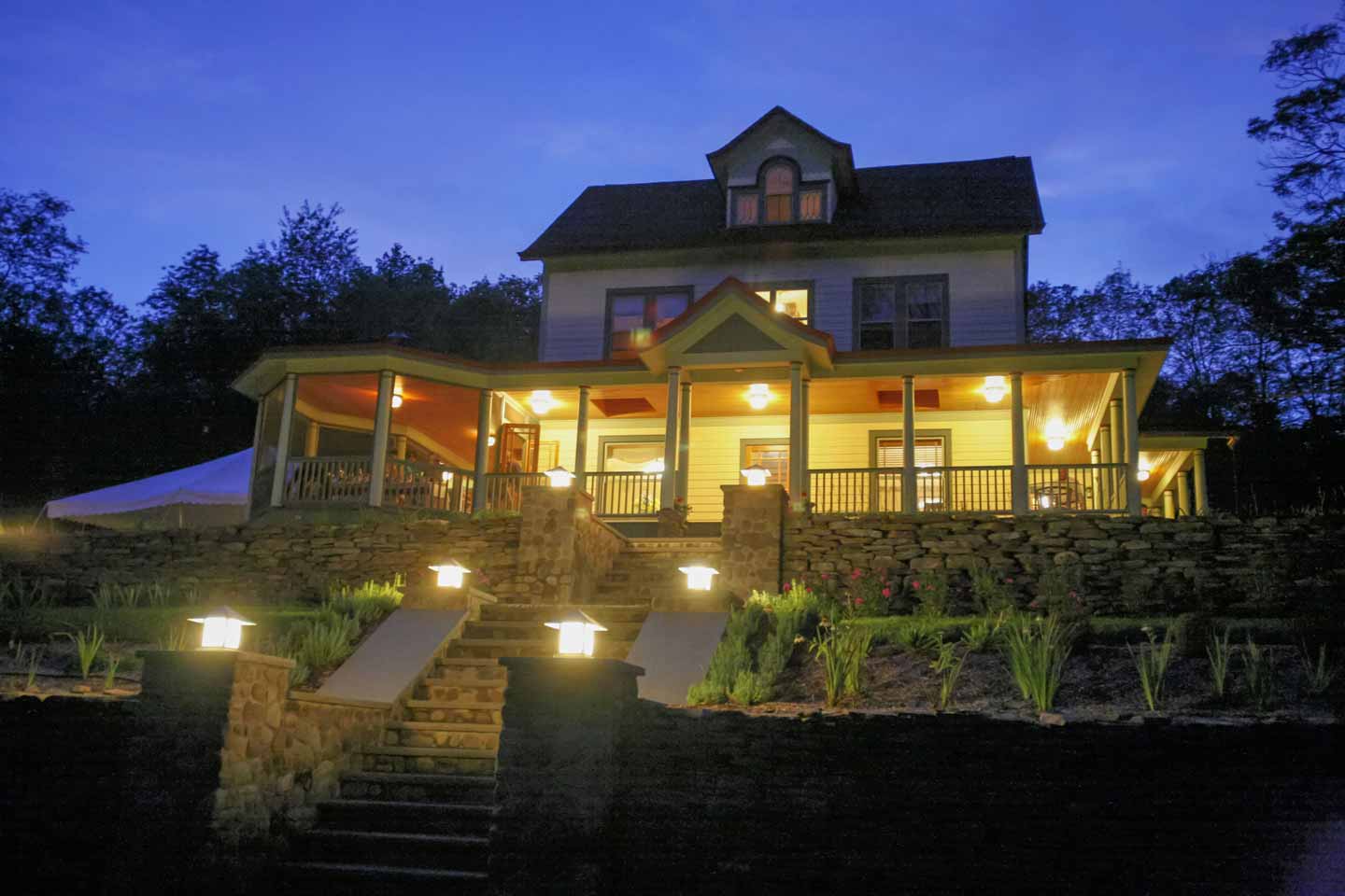 Catskills Bed and Breakfast at Night